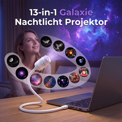 Galaxy-Projektorlampe mit Sternscheiben