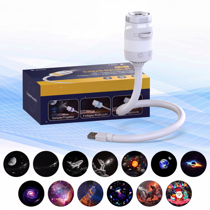 Galaxy-Projektorlampe mit Sternscheiben