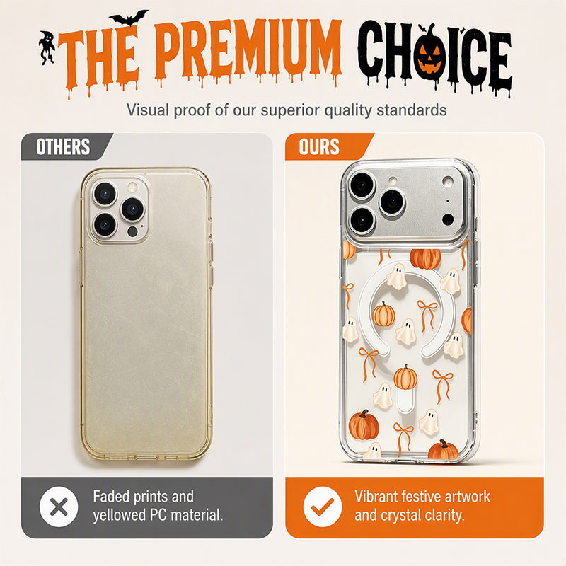 🎃 Süßes Halloween-Transparent-Case – Geister-Print, stoßfest ✅