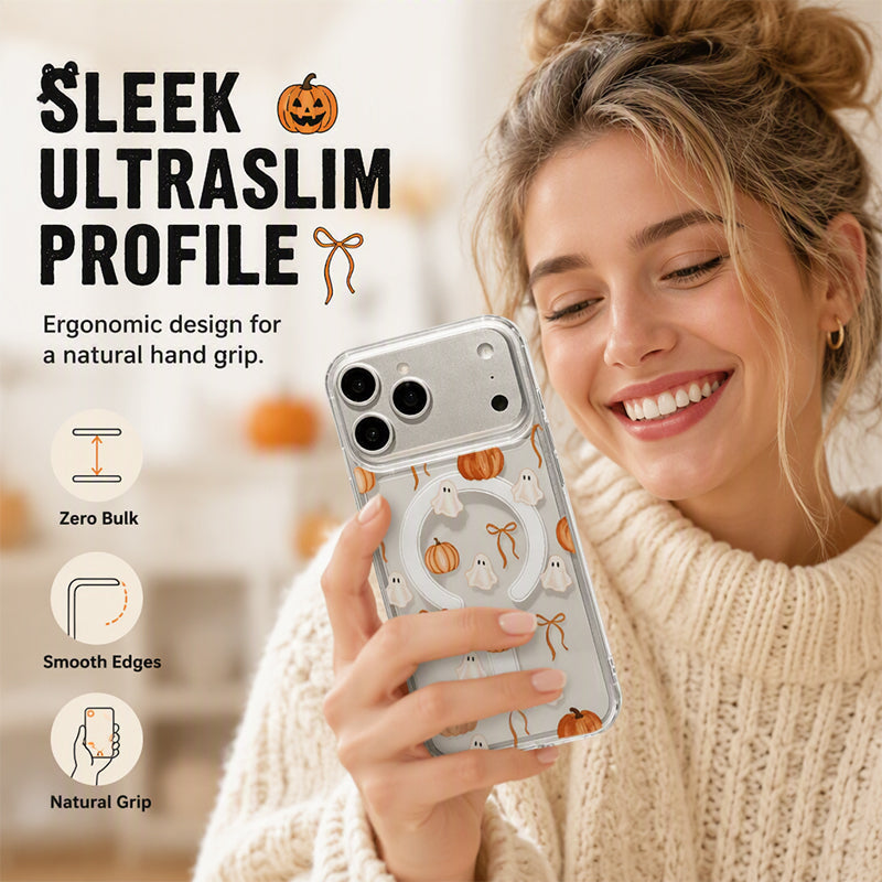 🎃 Süßes Halloween-Transparent-Case – Geister-Print, stoßfest ✅