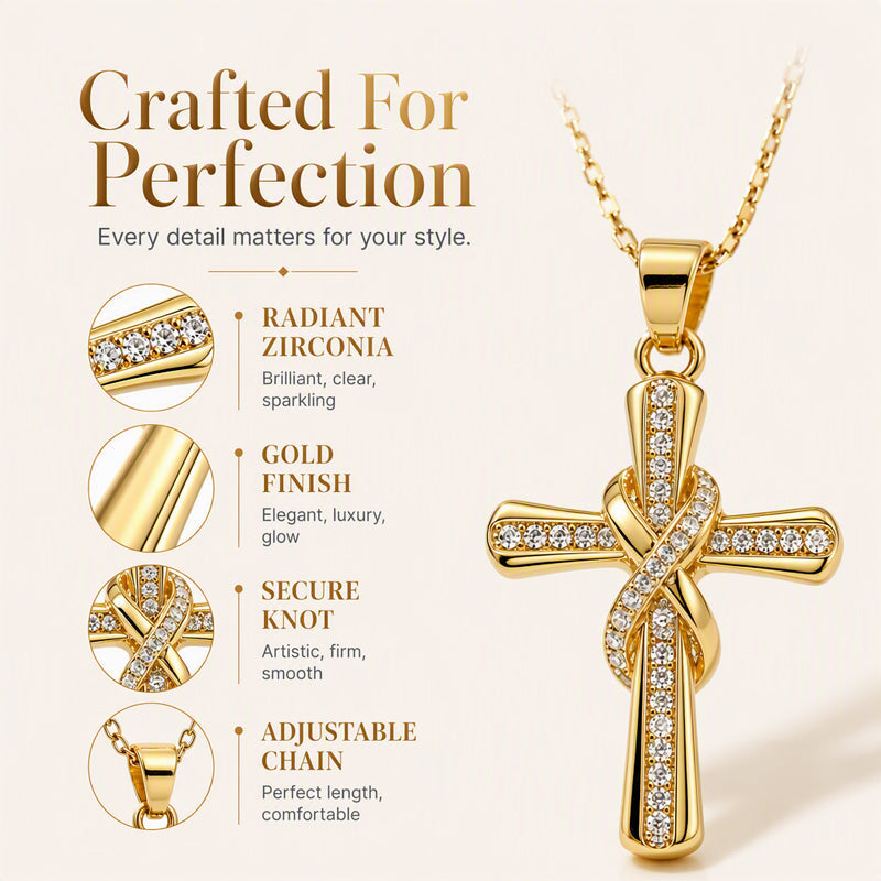 ✝️ Damen Halskette mit funkelndem Kreuzanhänger – Elegantes gedrehtes Design für Alltag & besondere Anlässe