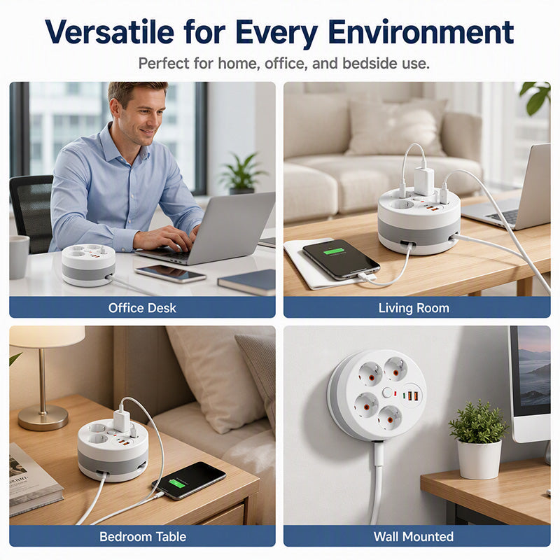 🔌 Limitierte Aktion – 50% RABATT! ⚡ Steckdosenleiste mit Kabelaufroller – 4-fach, USB-Anschlüsse & 2,8 m einziehbares Kabel – Perfekte Ordnung für Zuhause & Büro ✨