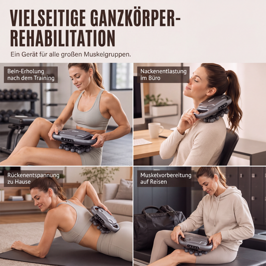 💆‍♀️🔥Faszien-Massagepistole mit mehreren Aufsätzen für die Tiefengewebsmassage