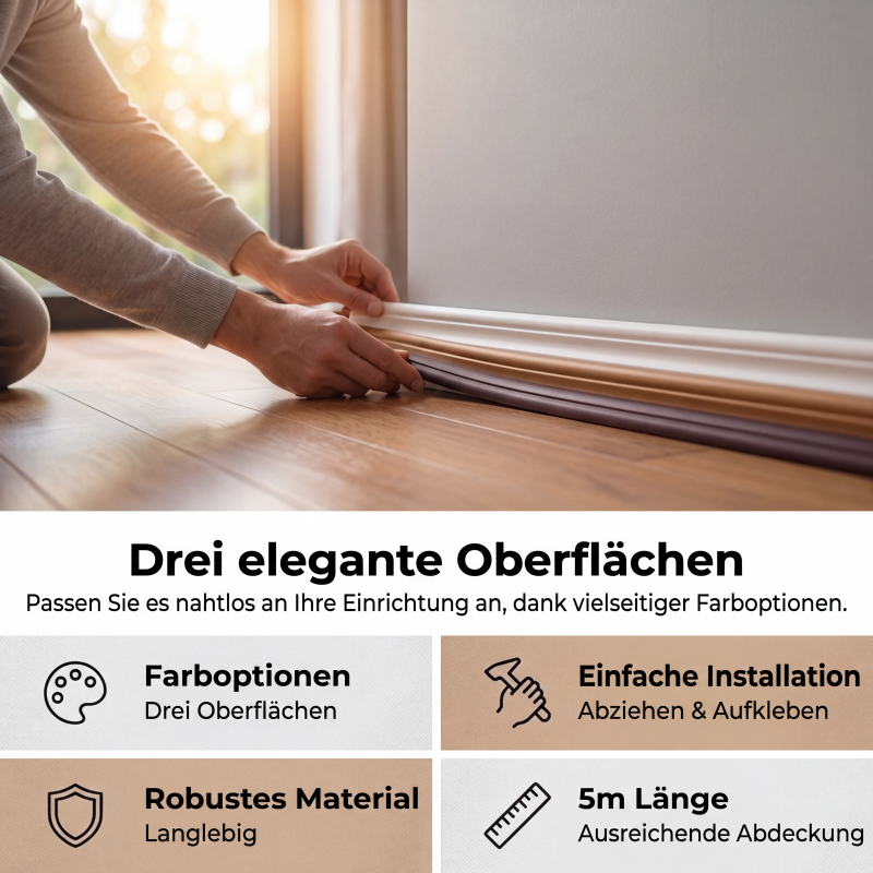 Flexibles Formleistenband für Wandkanten
