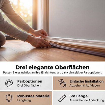 Flexibles Formleistenband für Wandkanten