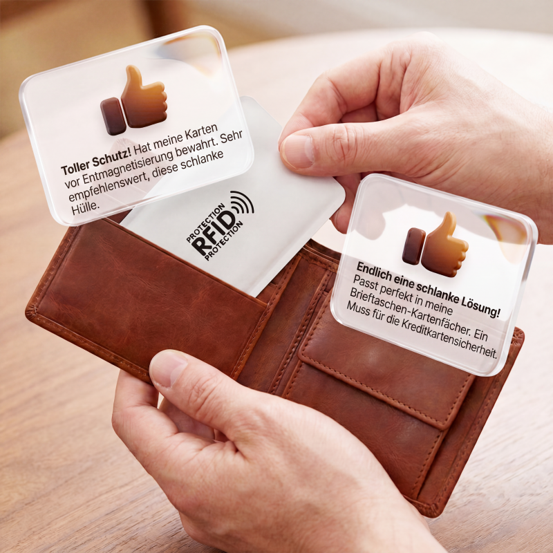 🥳2026 HEISSER VERKAUF🥳💞ÜBER 50.000 MAL VERKAUFT!🛡️💳 50 % RABATT! RFID‑blockierender Kreditkartenhalter – Schützt Ihre Karten vor digitalen Taschendieben. Schlank, langlebig & reisefreundlich – sichern Sie Ihre Identität! 🔒✨