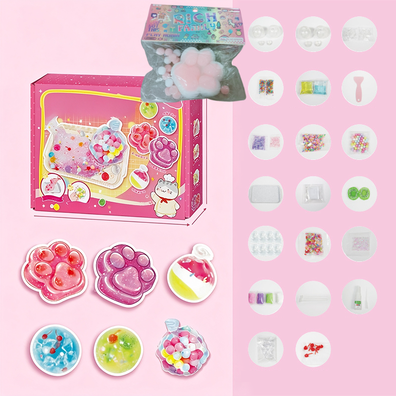 🎁DIY-Bausatz für ein „Fried Ice“-Squishy-Spielzeug mit Katzenkrallen-Motiv für Kinder