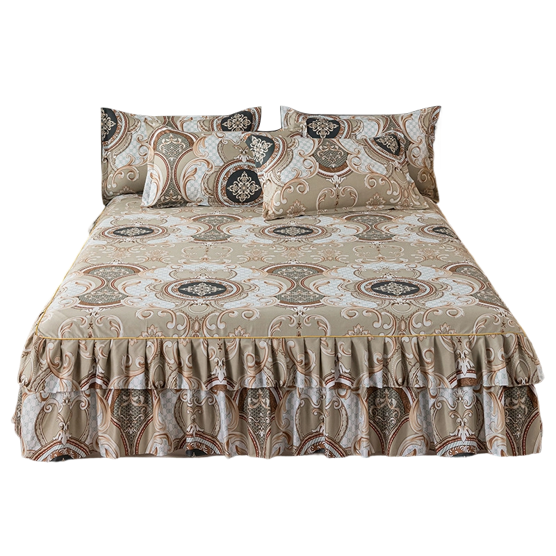🌸 BEFRISTET ANGEBOT – 50 % RABATT! 3-teiliger, florales Rüschen-Bettrock – Dekoratives Bettwäsche-Set für das Schlafzimmer mit Kissenbezügen ✨