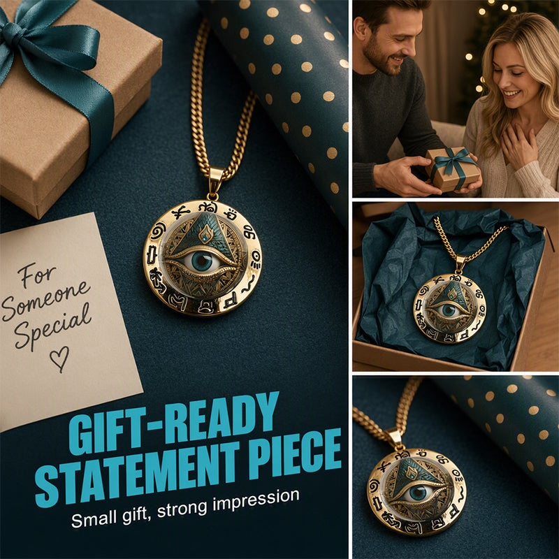 👁️ -50% ! ✨ Anhänger-Halskette Allsehendes Auge Vintage – Zinklegierung – Gold/Silber – Mysteriöses Retro-Design für Alltag und Abend 🖤