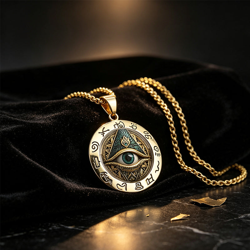 👁️ -50% ! ✨ Anhänger-Halskette Allsehendes Auge Vintage – Zinklegierung – Gold/Silber – Mysteriöses Retro-Design für Alltag und Abend 🖤