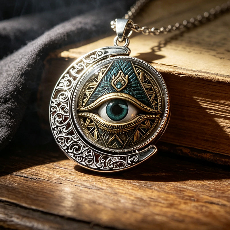 👁️ -50% ! ✨ Anhänger-Halskette Allsehendes Auge Vintage – Zinklegierung – Gold/Silber – Mysteriöses Retro-Design für Alltag und Abend 🖤