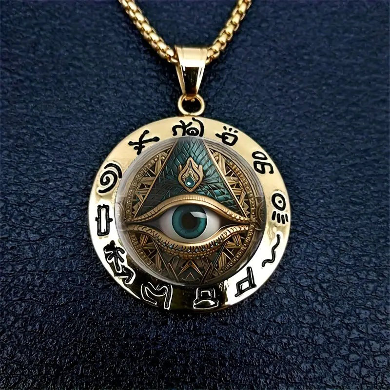 👁️ -50% ! ✨ Anhänger-Halskette Allsehendes Auge Vintage – Zinklegierung – Gold/Silber – Mysteriöses Retro-Design für Alltag und Abend 🖤