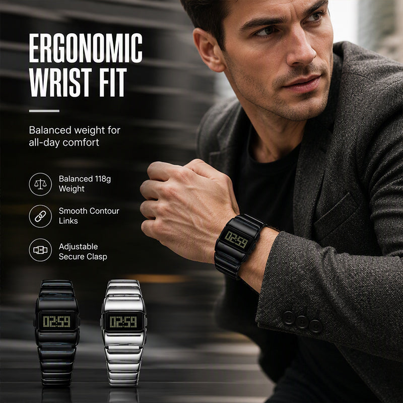 ⌚ 55% RABATT! 💼 Luxus-Digitaluhr für Herren – Poliertes Metallgehäuse, klares Display & eleganter Stil – Perfekt für Alltag, Büro & besondere Anlässe ✨
