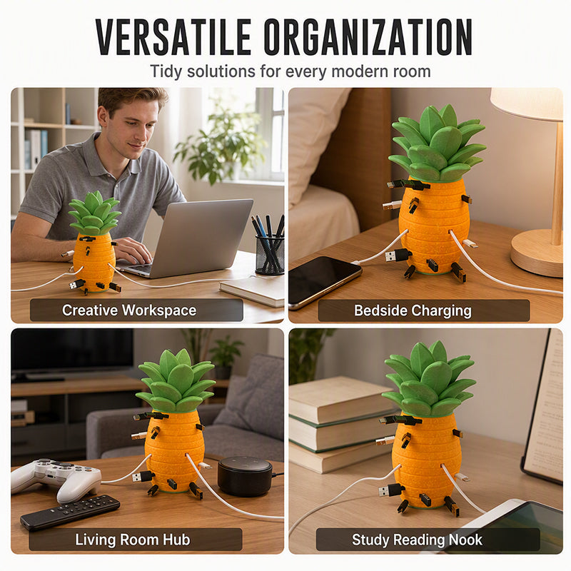 Kreativer Ananas-Schreibtisch-Kabelorganizer