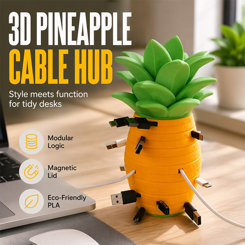 Kreativer Ananas-Schreibtisch-Kabelorganizer