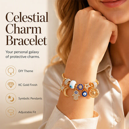 Himmelskörper Sonne Mond Charm-Armband