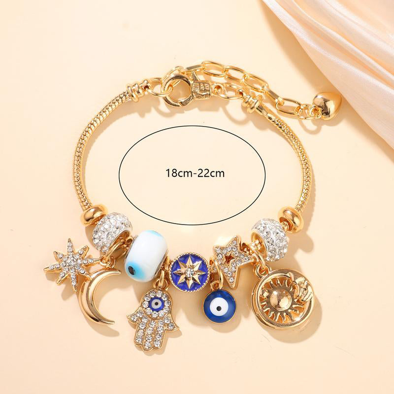 Himmelskörper Sonne Mond Charm-Armband