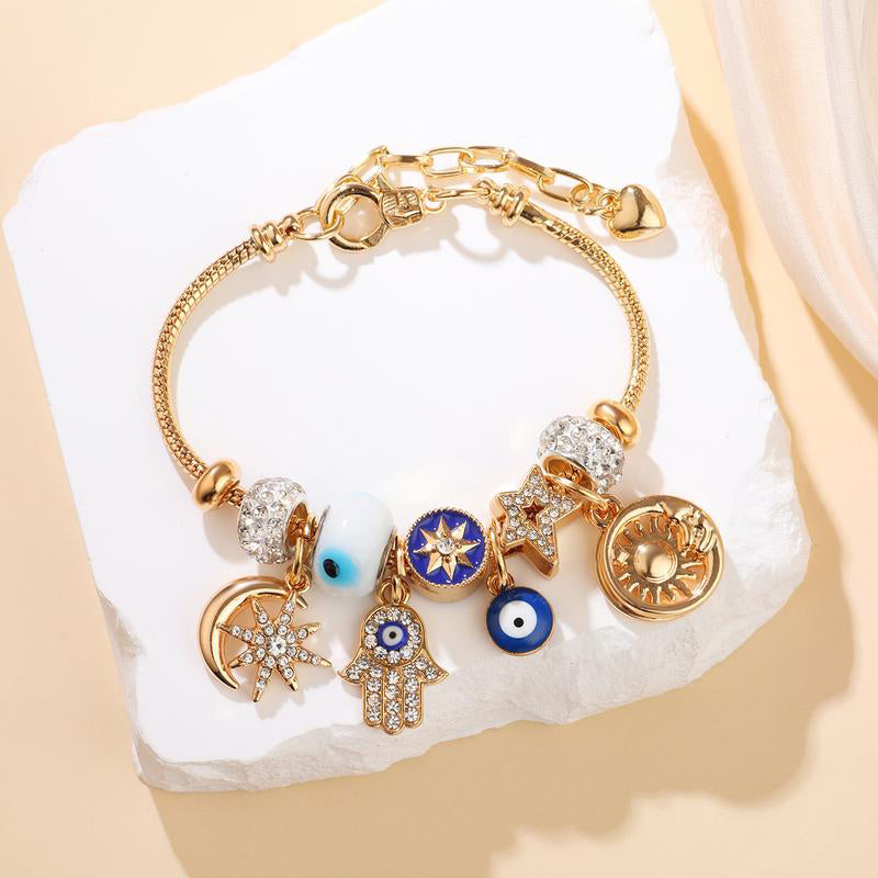 Himmelskörper Sonne Mond Charm-Armband
