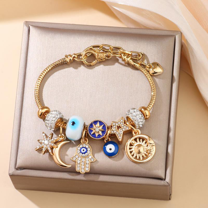 Himmelskörper Sonne Mond Charm-Armband