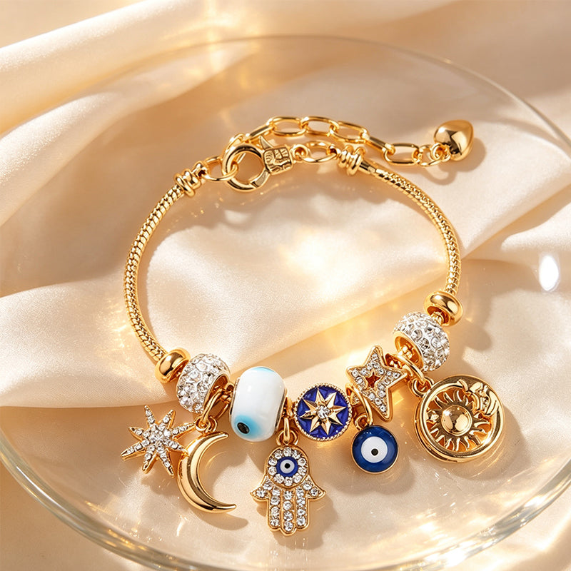 Himmelskörper Sonne Mond Charm-Armband