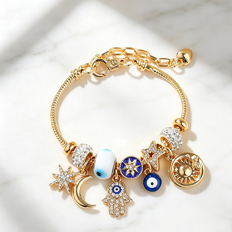 Himmelskörper Sonne Mond Charm-Armband