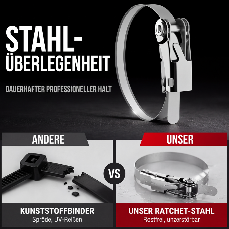 📢📢50% RABATT !!⏰Hochleistungs-Kabelbinder aus Edelstahl mit Klappverschluss