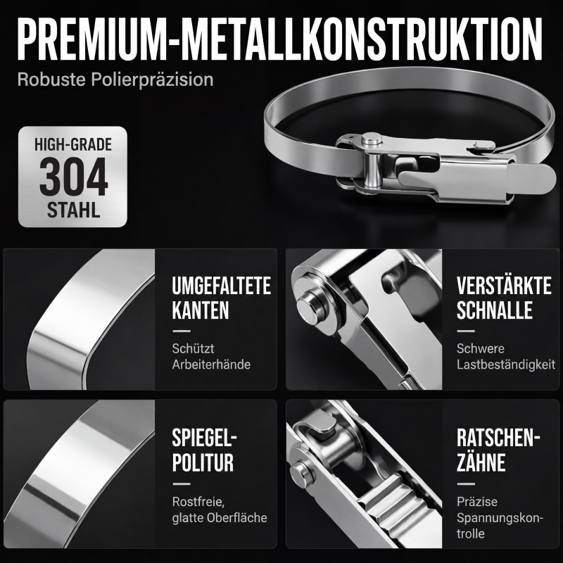 📢📢50% RABATT !!⏰Hochleistungs-Kabelbinder aus Edelstahl mit Klappverschluss