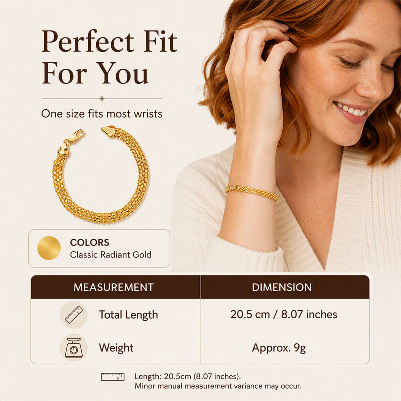 💎 56% RABATT! ✨ 14K vergoldetes breites Mesh-Armband – Luxuriöses Design, langlebig & elegant – Perfektes Geschenk für sie 🎁