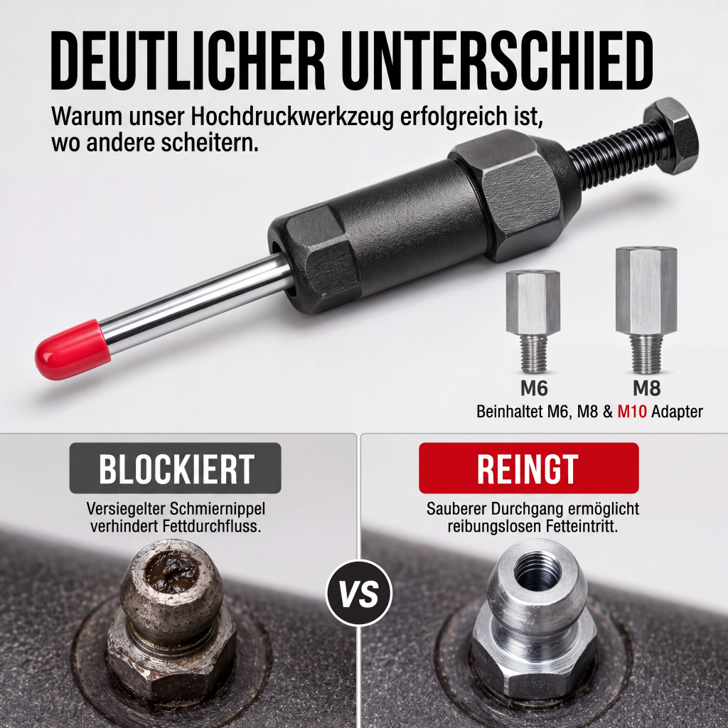 🔧 JETZT 50 % RABATT! 🚗 Schmiernippel-Entstopfer – Verstopfte Gelenke in Sekunden frei – Spart Schmierfett, spart Zeit 🔩