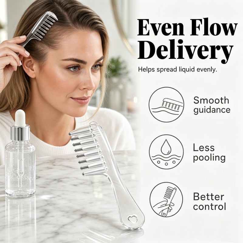🧴✨ Kopfhaut-Applikatorkamm – 50% RABATT! Präzisionskamm mit Rollkugeln, gleichmäßige Verteilung – für gezielte Haarpflege. 💆