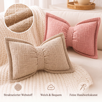 ✨50% Rabatt✨🎀 Chenille-Kissen Schleifenform | Weiches Dekokissen für Sofa & Bett – Flauschig & Gemütlich ✨
