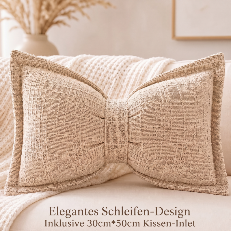 ✨50% Rabatt✨🎀 Chenille-Kissen Schleifenform | Weiches Dekokissen für Sofa & Bett – Flauschig & Gemütlich ✨