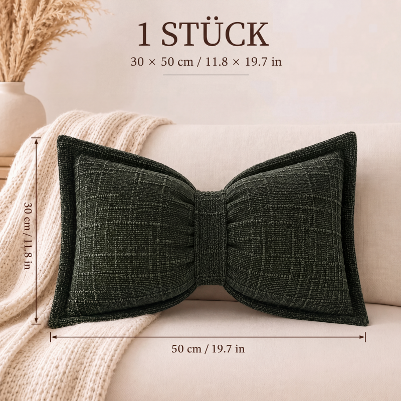 ✨50% Rabatt✨🎀 Chenille-Kissen Schleifenform | Weiches Dekokissen für Sofa & Bett – Flauschig & Gemütlich ✨