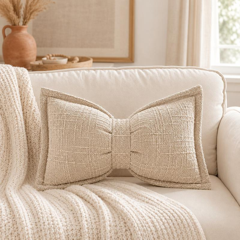 ✨50% Rabatt✨🎀 Chenille-Kissen Schleifenform | Weiches Dekokissen für Sofa & Bett – Flauschig & Gemütlich ✨