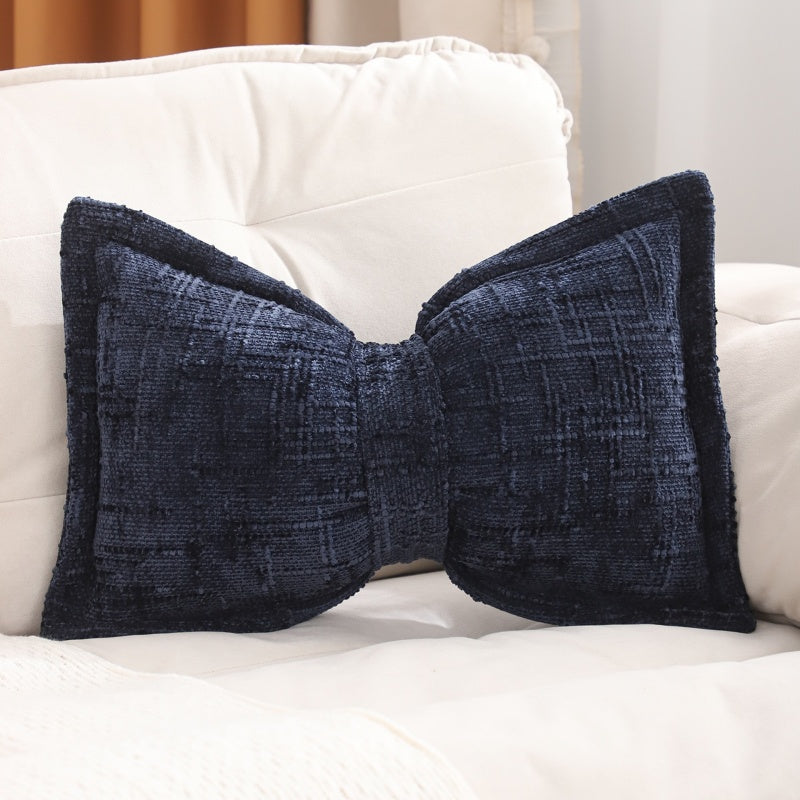 ✨50% Rabatt✨🎀 Chenille-Kissen Schleifenform | Weiches Dekokissen für Sofa & Bett – Flauschig & Gemütlich ✨
