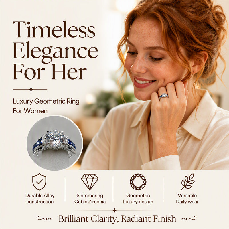 📢📢50% RABATT !!⏰ Eleganter Cocktailring mit Zirkonia