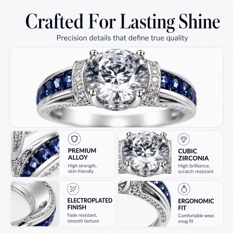 📢📢50% RABATT !!⏰ Eleganter Cocktailring mit Zirkonia