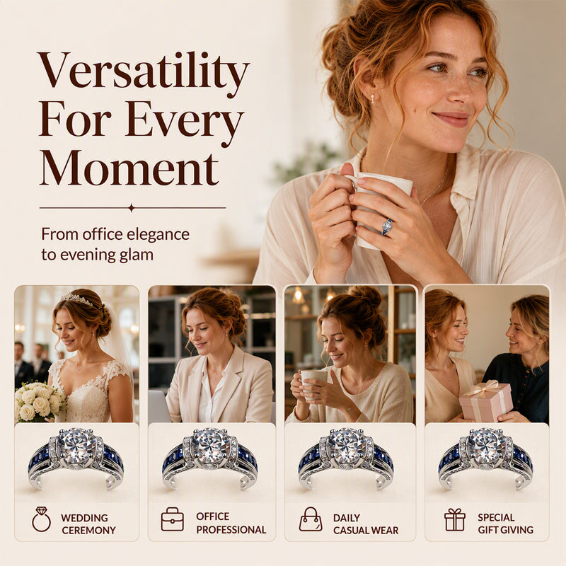 📢📢50% RABATT !!⏰ Eleganter Cocktailring mit Zirkonia