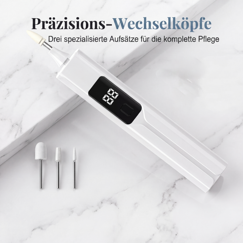 💅 Professionelles elektrisches Nagelfräser-Set – Hornhautentfernung, austauschbare Aufsätze & intelligentes LED-Display ✨