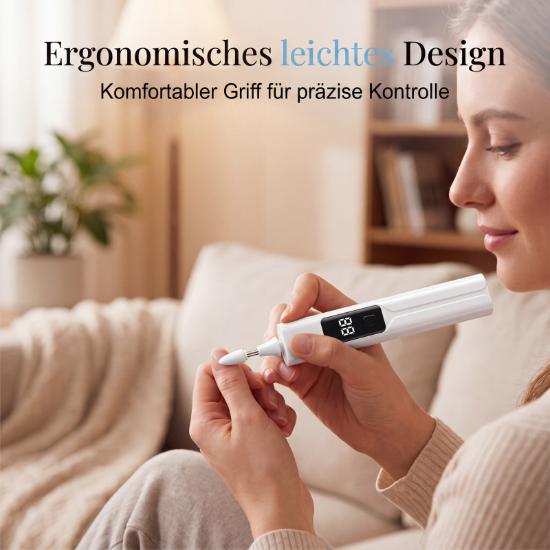 💅 Professionelles elektrisches Nagelfräser-Set – Hornhautentfernung, austauschbare Aufsätze & intelligentes LED-Display ✨