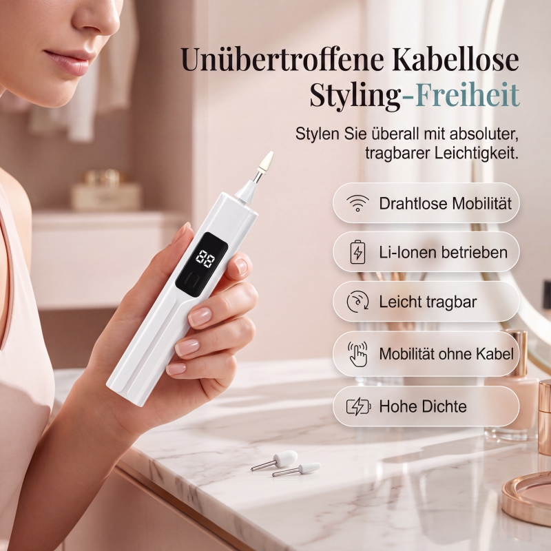 💅 Professionelles elektrisches Nagelfräser-Set – Hornhautentfernung, austauschbare Aufsätze & intelligentes LED-Display ✨