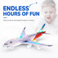 ✈️ JETZT 55% RABATT! 🎵 Elektrisches Modellflugzeug – Bump-and-Go, LED-Lichter & realistische Sounds – Für Kleinkinder ab 3+ 🛩️