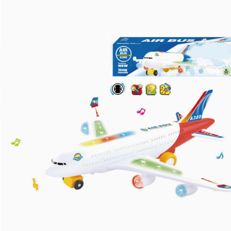 ✈️ JETZT 55% RABATT! 🎵 Elektrisches Modellflugzeug – Bump-and-Go, LED-Lichter & realistische Sounds – Für Kleinkinder ab 3+ 🛩️
