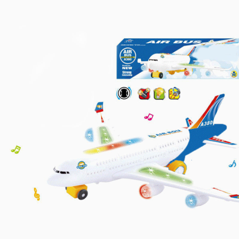✈️ JETZT 55% RABATT! 🎵 Elektrisches Modellflugzeug – Bump-and-Go, LED-Lichter & realistische Sounds – Für Kleinkinder ab 3+ 🛩️