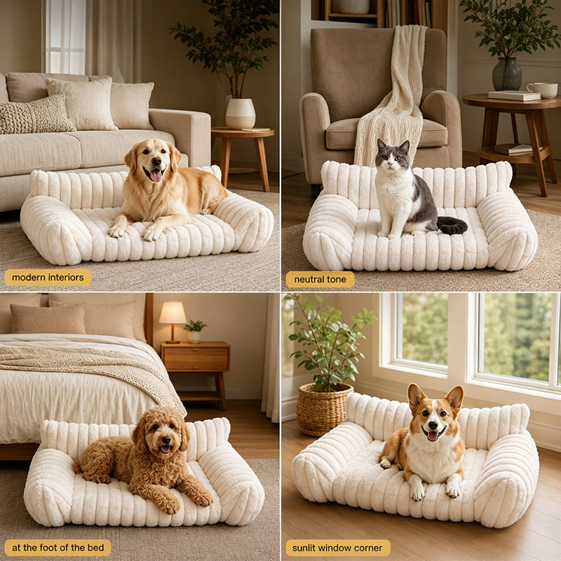⏳Zeitlich begrenztes Sonderangebot⏰Gemütliches Sofa-Haustierbett, weiche Polsterung, rutschfester Boden, perfekt für Katzen und Hunde🛋️✨