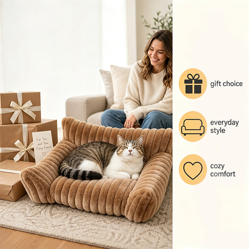 ⏳Zeitlich begrenztes Sonderangebot⏰Gemütliches Sofa-Haustierbett, weiche Polsterung, rutschfester Boden, perfekt für Katzen und Hunde🛋️✨