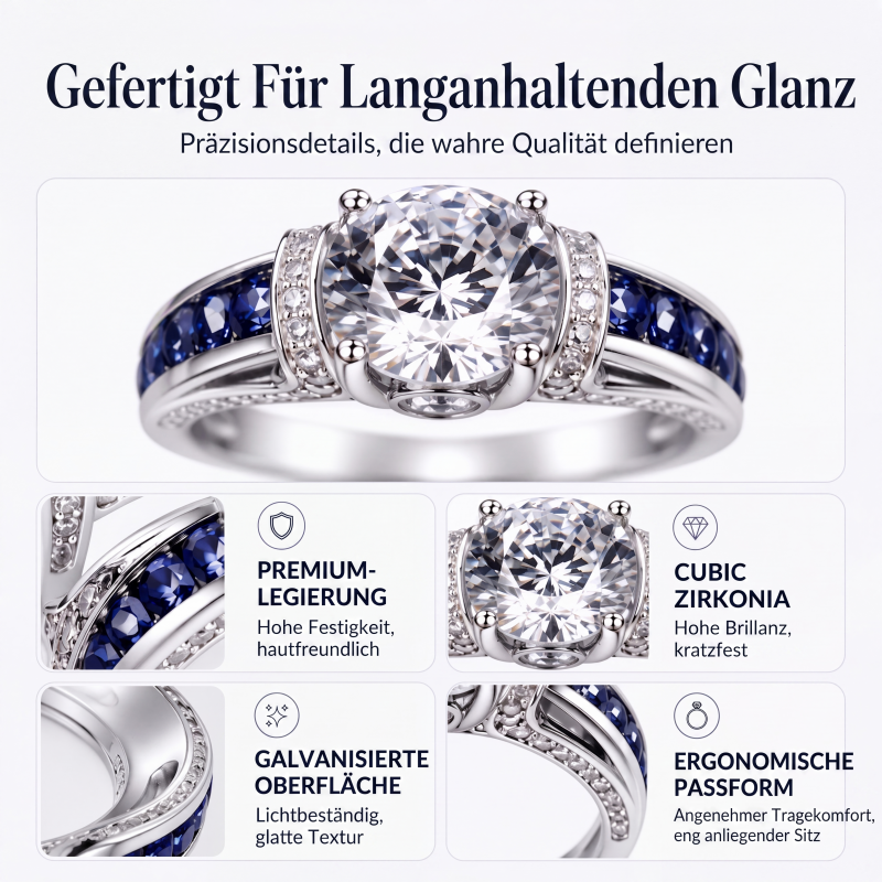 Eleganter Cocktailring aus Zirkonia