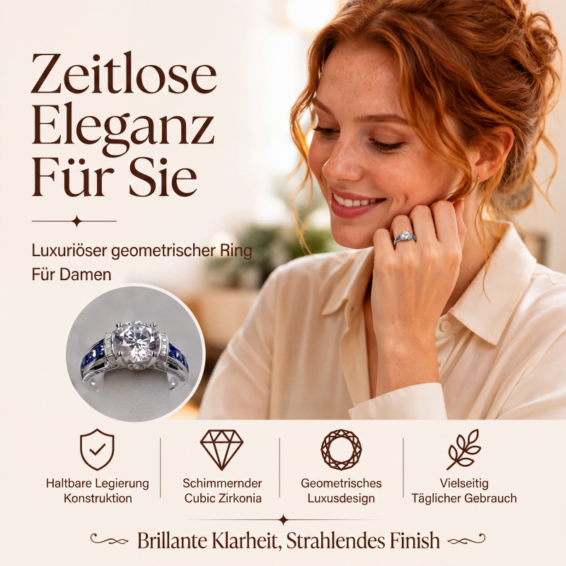 ✨ JETZT 50 % RABATT! !✨Eleganter Cocktailring aus Zirkonia