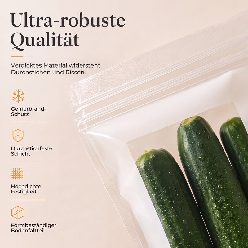 🍱 50% RABATT! 💎 Transparente Lebensmittelbeutel – Verstärkt & Doppelverschluss ✨