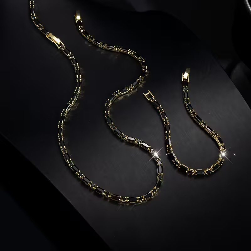 ✨ JETZT 50% RABATT! 💎 Funkelndes Schmuckset für Männer – Halskette & Armband – Kubischer Zirkonia – Perfekt für Alltag und Feier 👎